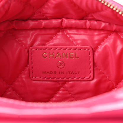 Chanel Patent Quilted Medium Curvy Pouch Cosmetic Case Pink 6 of 7
