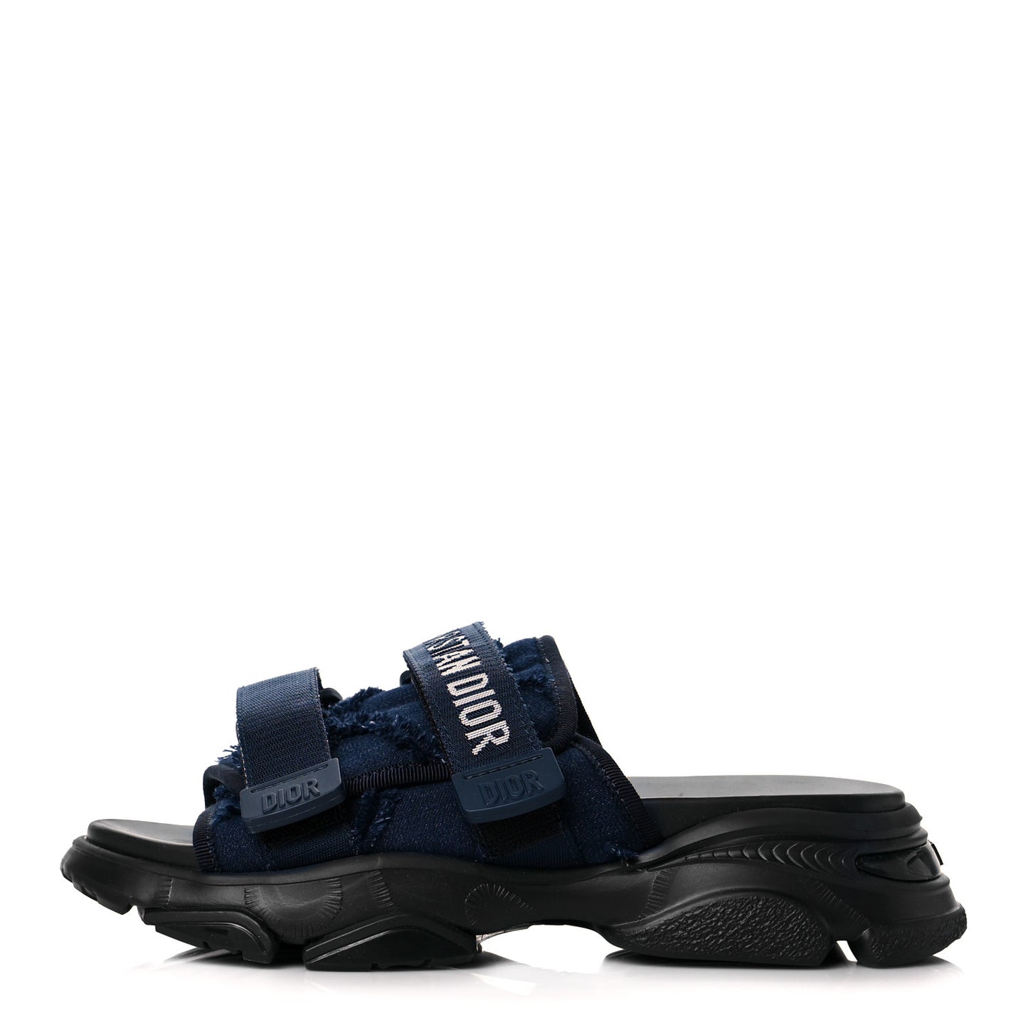 Technical Fabric Denim D-Wander Slide Sandals 37 Blue
