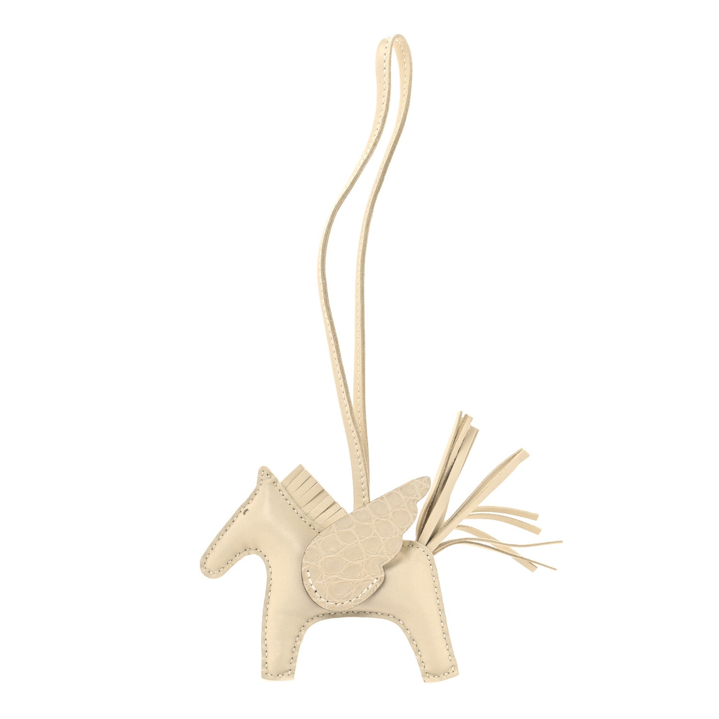 Milo Lambskin Matte Alligator Touch Grigri Rodeo Pegase Horse Bag Charm PM Craie Nata Beton