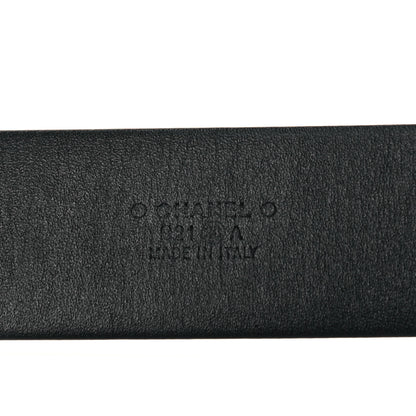 Chanel Calfskin Pearl Crystal CC Belt 90 36 Black 4 of 7