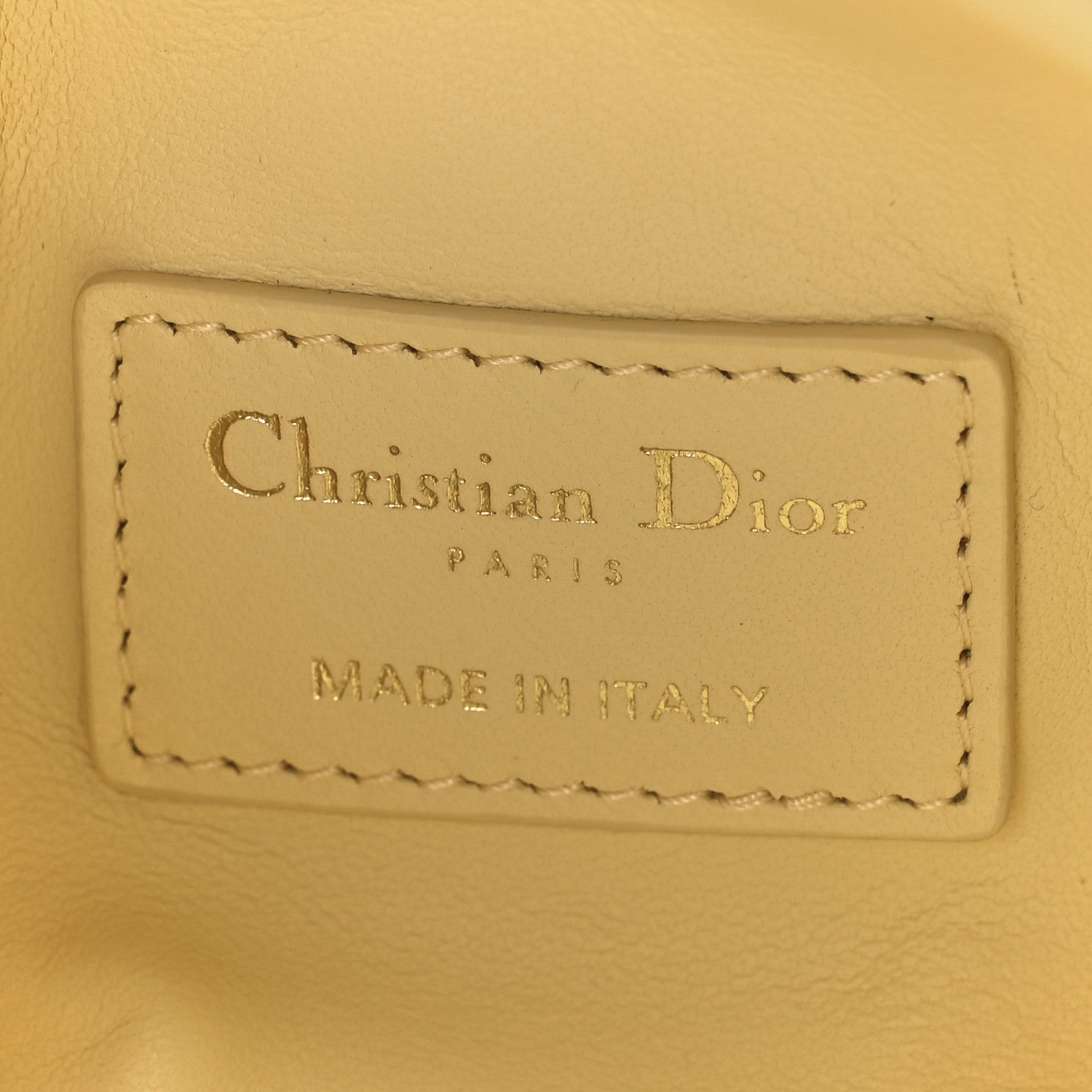 Christian Dior Calfskin Macrocannage Small Diortravel Nomad Pouch Pale Yellow 6 of 11