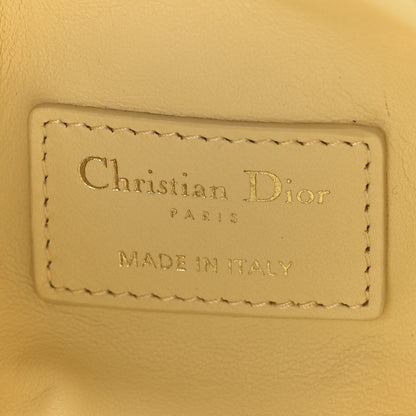 Christian Dior Calfskin Macrocannage Small Diortravel Nomad Pouch Pale Yellow 6 of 11