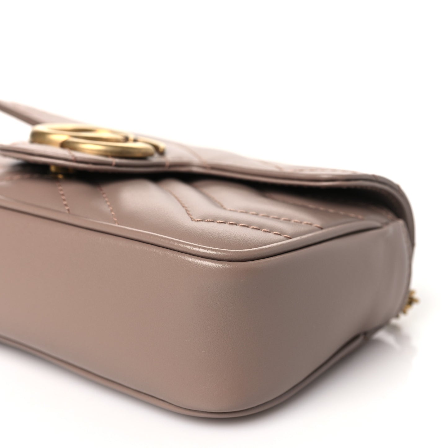 Calfskin Matelasse Super Mini GG Marmont Shoulder Bag Porcelain Rose