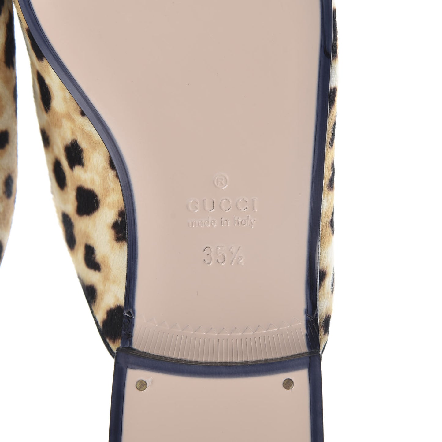 Calf Hair Leopard Print Womens Princetown Slippers 35.5 Naturale Black