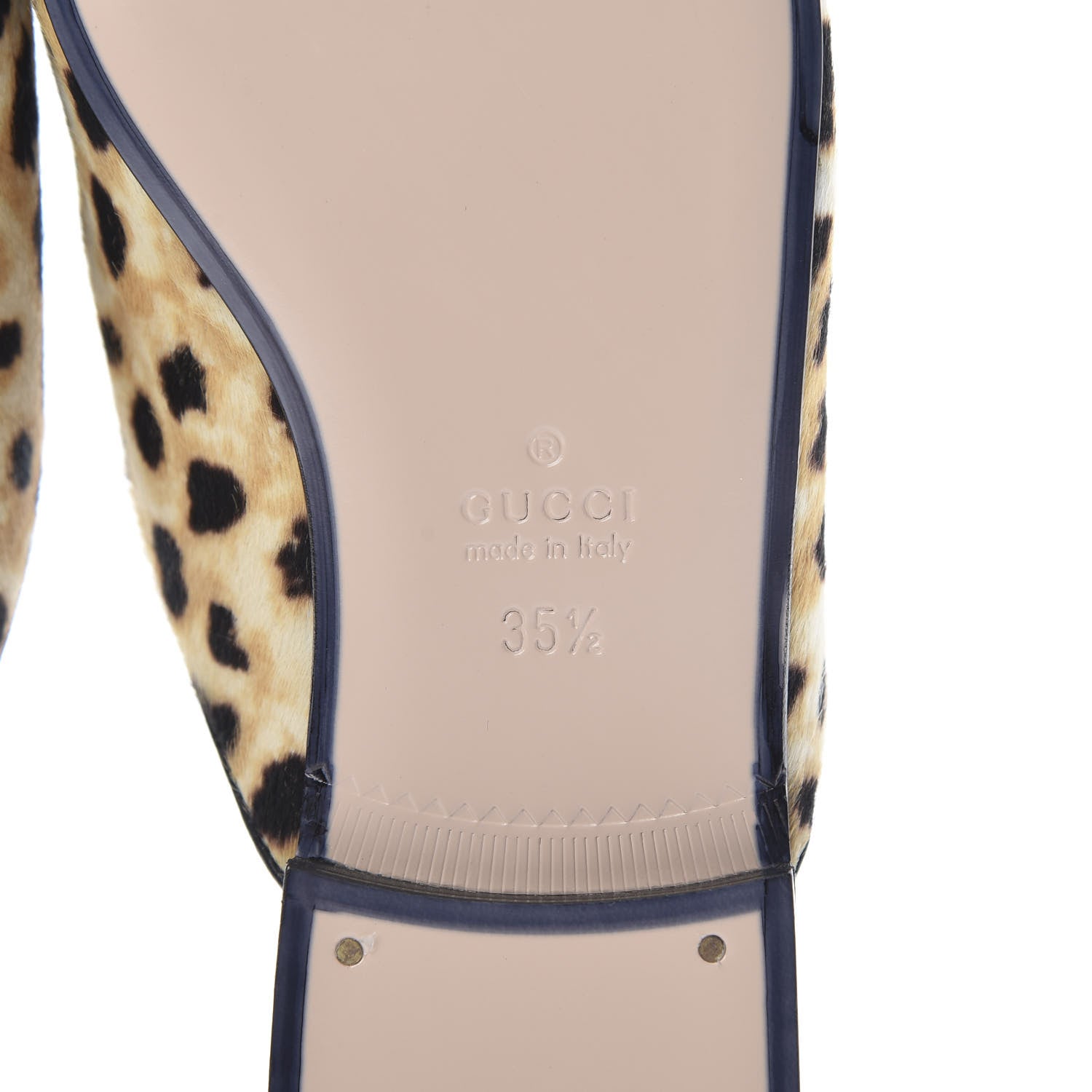 Gucci Calf Hair Leopard Print Womens Princetown Slippers 35.5 Naturale Black 6 of 9