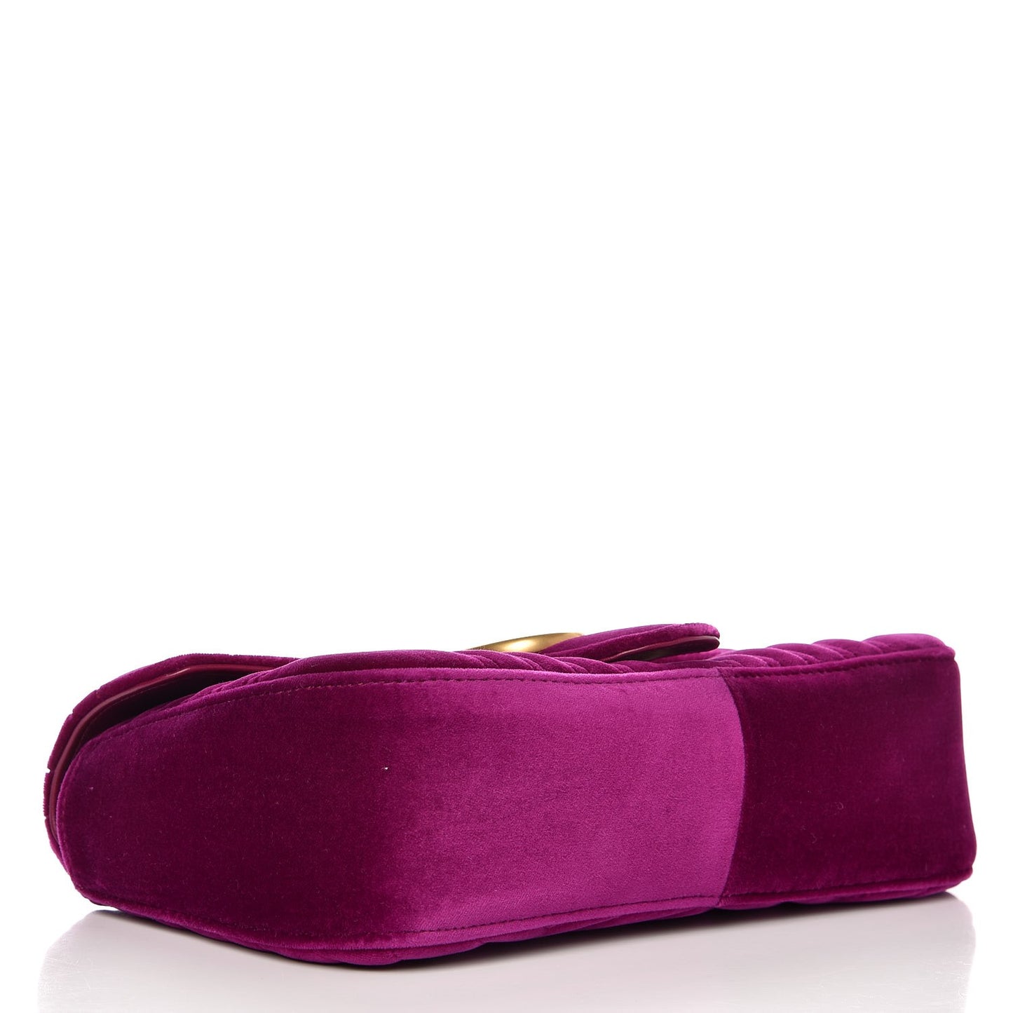 Velvet Matelasse Small GG Marmont Shoulder Bag Fuchsia Violet Cyclamen