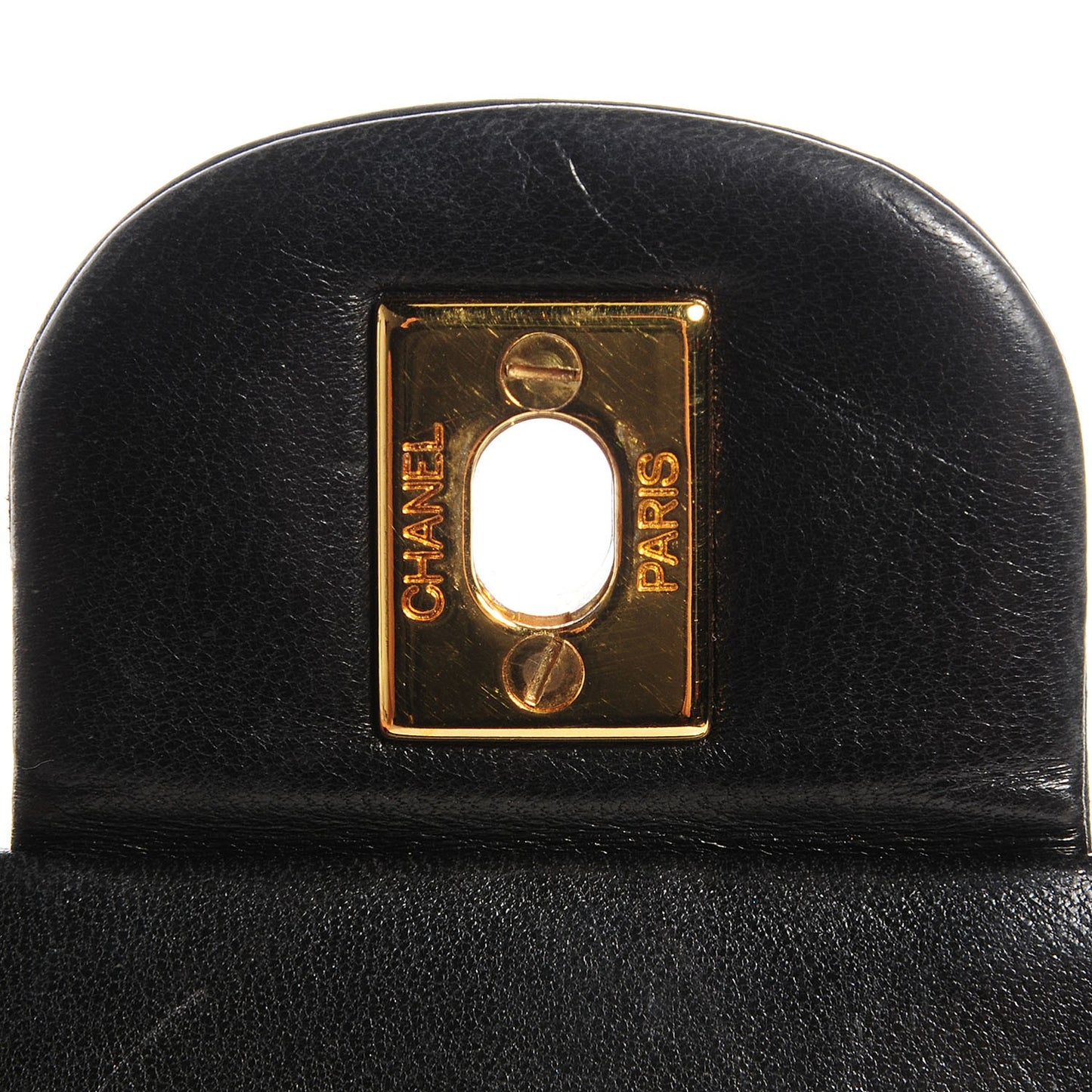Lambskin Medium Double Flap Black