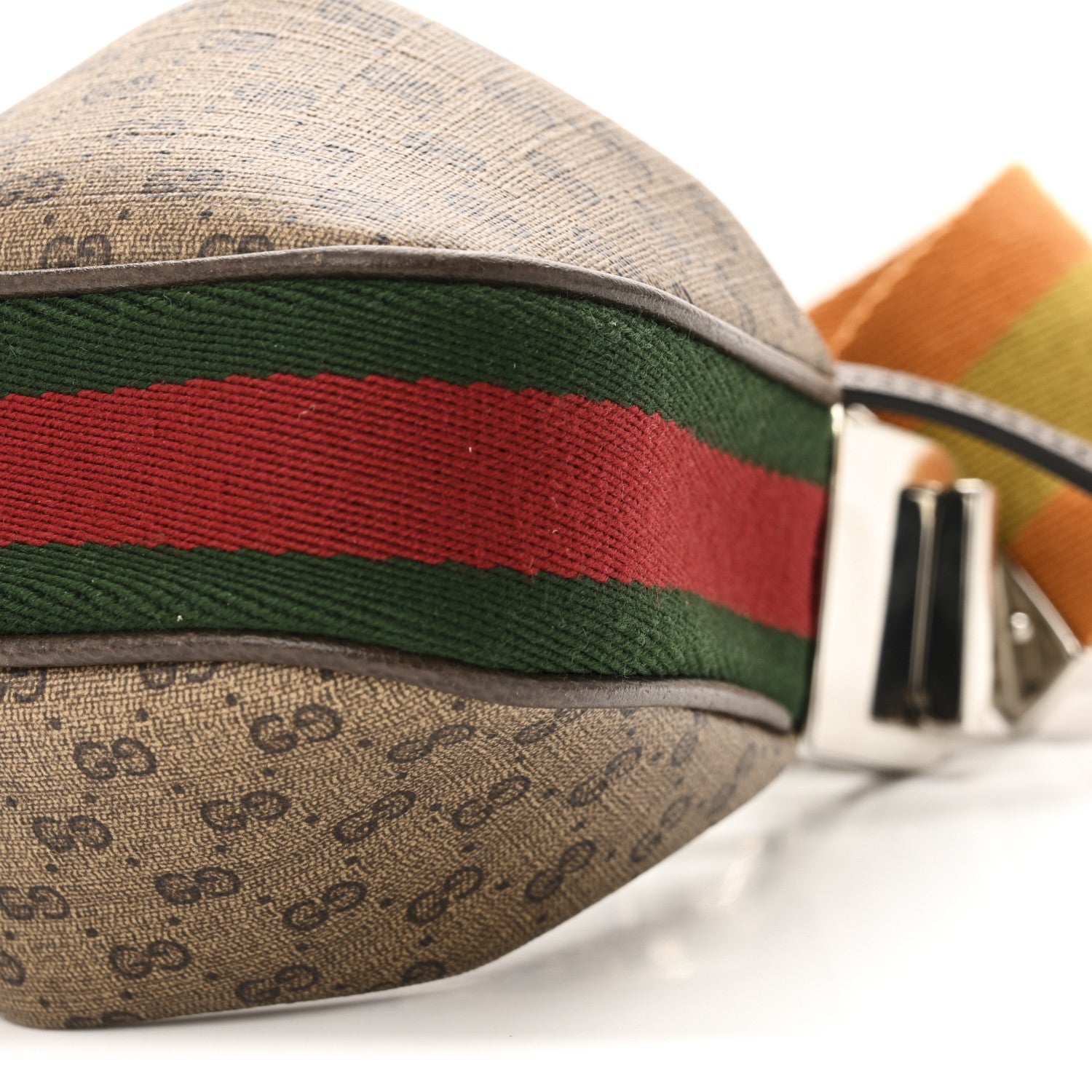 Gucci GG Supreme Monogram Textured Calfskin Web Mini Attache Hobo Beige Ebony New Acero 10 of 10