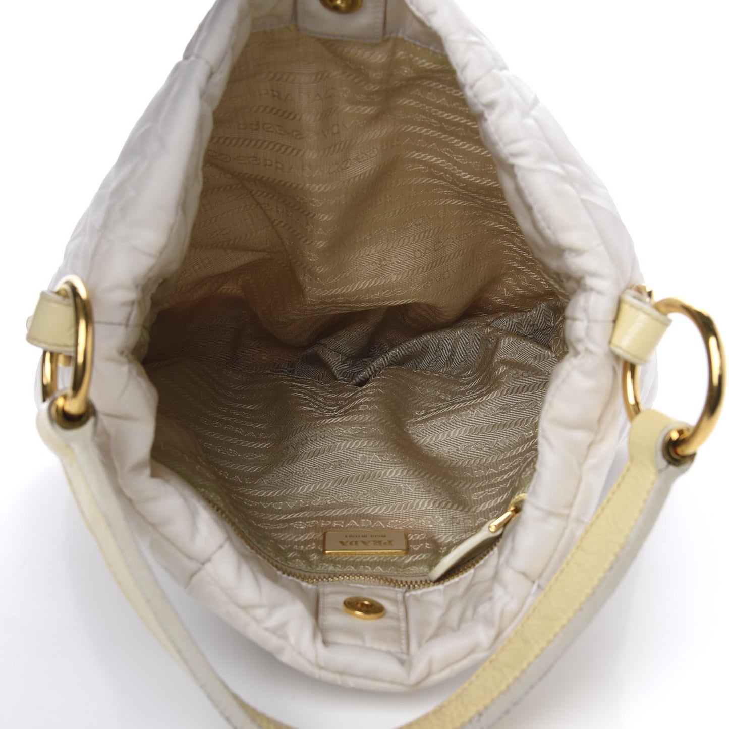 Tessuto Nylon Quilted Bag White