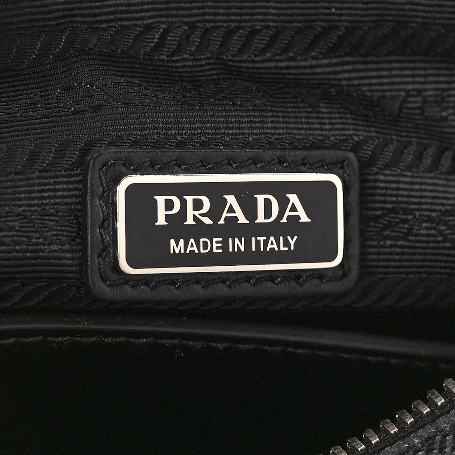 Prada Saffiano Cuir Triangle Logo Embossed Triangle Shoulder Bag Black 6 of 7