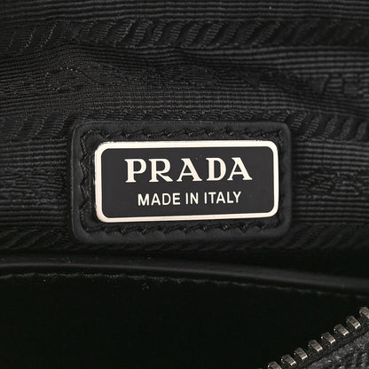Prada Saffiano Cuir Triangle Logo Embossed Triangle Shoulder Bag Black 6 of 7