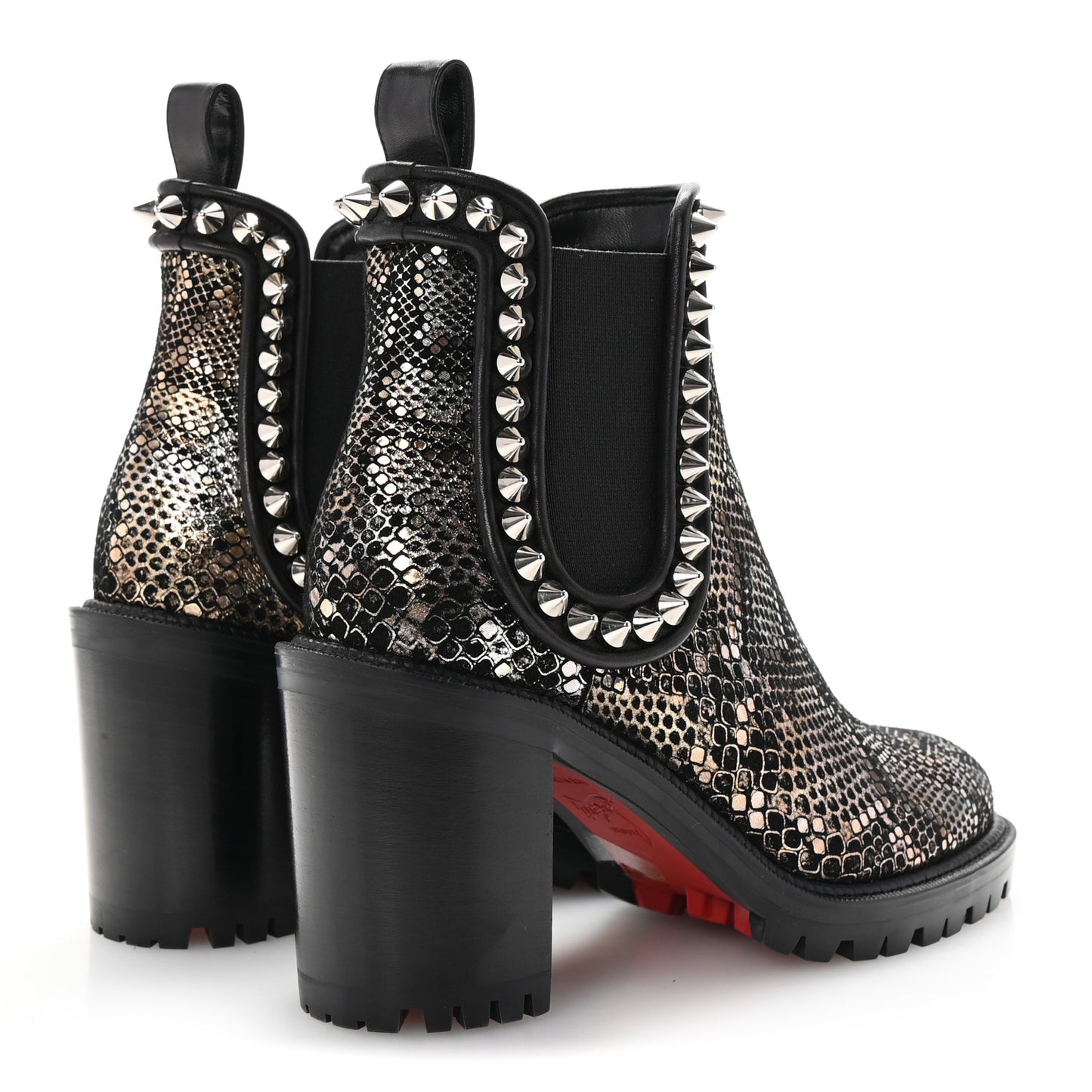 Suede Snakeskin Embossed Spiked Capahutta 70 Chelsea Boots 36.5