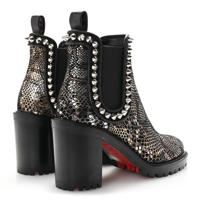 Christian Louboutin Suede Snakeskin Embossed Spiked Capahutta 70 Chelsea Boots 36.5 5 of 9