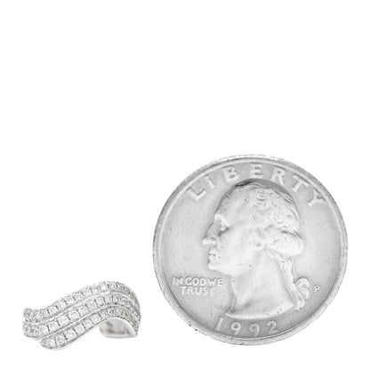 Anita Ko 18K White Gold Diamond Wave Ear Cuff Earring 2 of 4