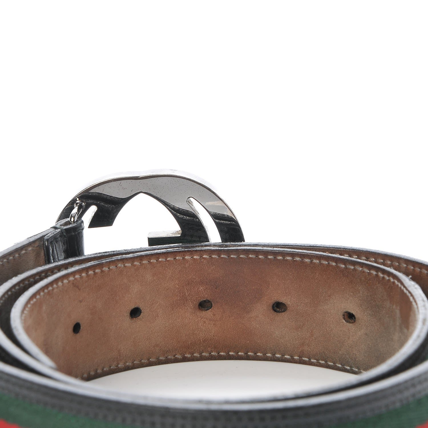 Gucci Calfskin Web Interlocking G Belt 95 38 Black 5 of 8