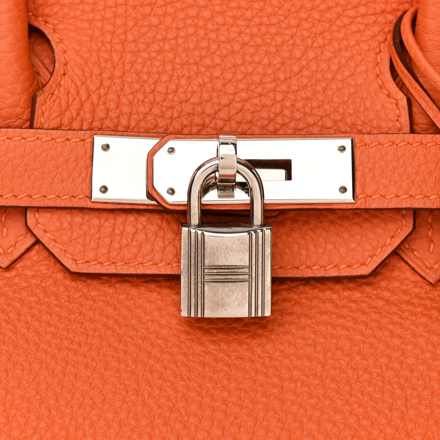Hermes Taurillon Clemence Birkin 30 Orange 14 of 22