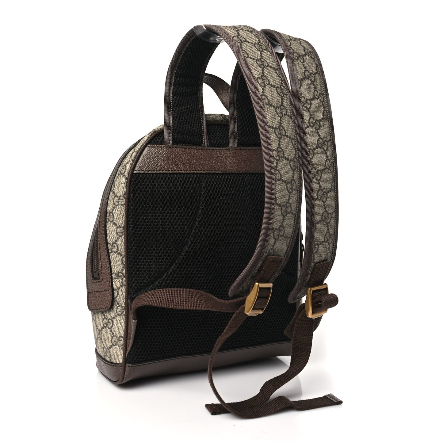 GG Supreme Monogram Calfskin Web Small Ophidia Day BackpacK Beige Ebony New Acero