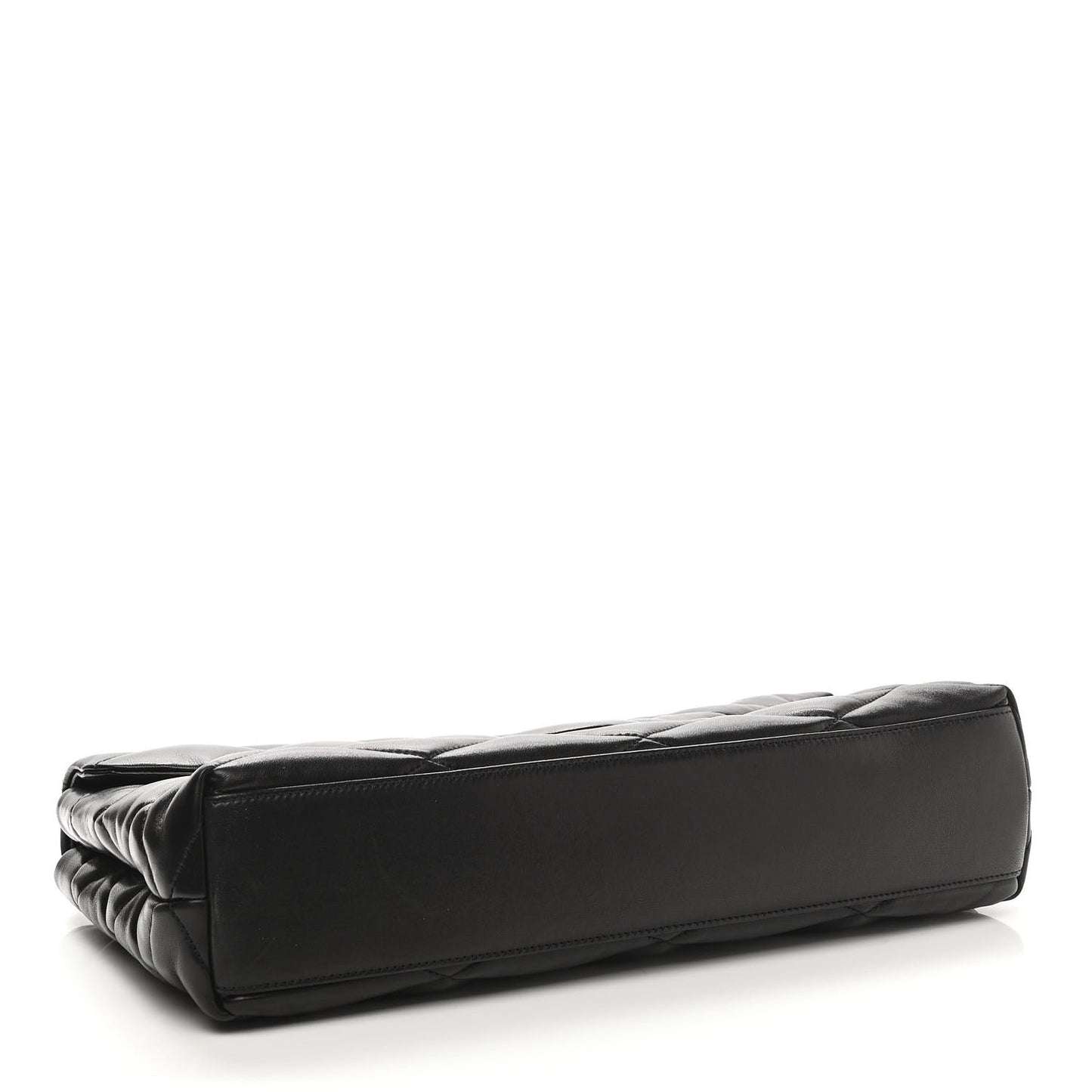 Lambskin Quilted Sade Puffer Envelope Clutch Black