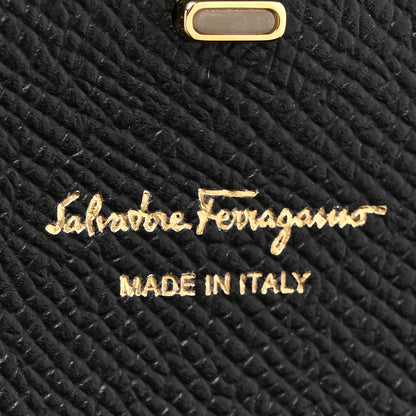 Salvatore Ferragamo Hammered Calfskin Mini Gancini Icona Bag Black 6 of 11
