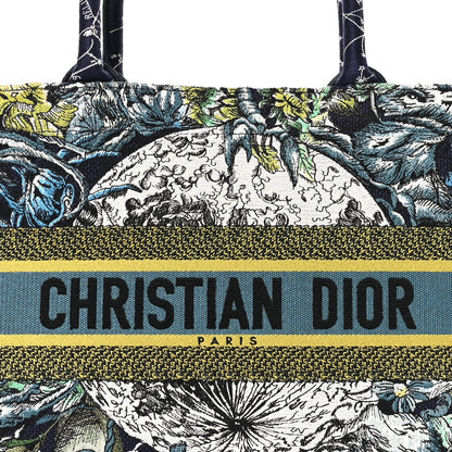 Christian Dior Canvas Embroidered Medium Zodiac Book Tote Blue Multicolor 8 of 10