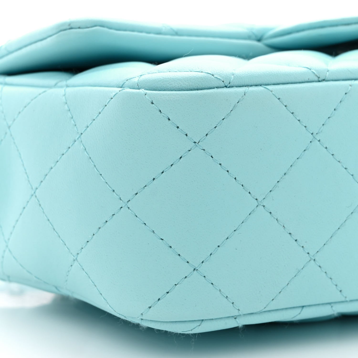 Chanel Lambskin Quilted Mini Rectangular Flap Light Blue 10 of 11