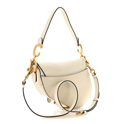 Christian Dior Grained Calfskin Saddle Bag With Strap Latte 3 of 11