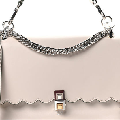 Fendi Vitello Liberty Scalloped Studded Kan I Shoulder Bag Grigio Polvere 8 of 10