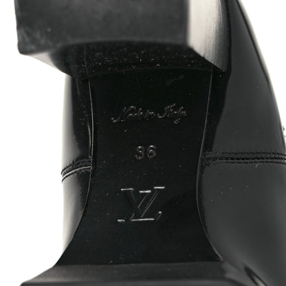 Louis Vuitton Patent Nano Monogram Ankle Star Trail Boots 36 Black 6 of 6