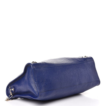 Balenciaga Chevre Gold Metallic Edge Hardware City Bleu Roi 5 of 8