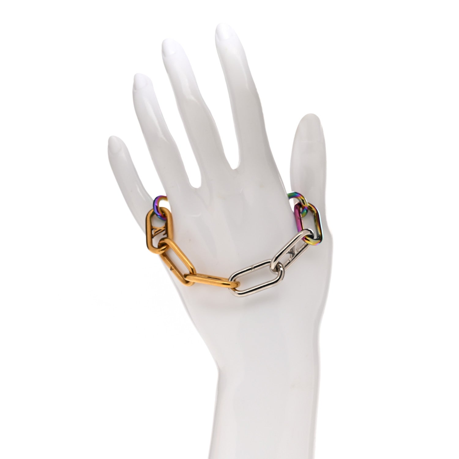 Louis Vuitton Metal Signature Chain Bracelet Rainbow 2 of 5