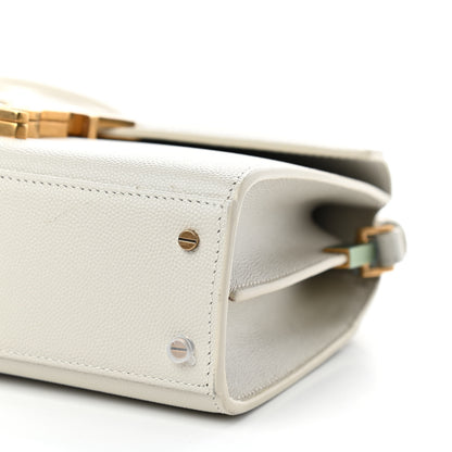 Saint Laurent Grain de Poudre Mini Classic Monogram Cassandra Top Handle Crema Soft Rouge Legion 9 of 10
