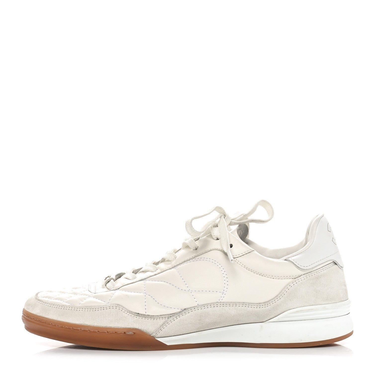 Chanel Suede Calfskin Quilted Sneakers 40 White 1 of 7