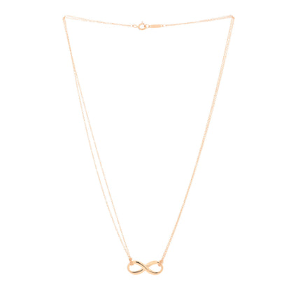 Tiffany 18K Rose Gold Infinity Double Chain Pendant Necklace 2 of 3