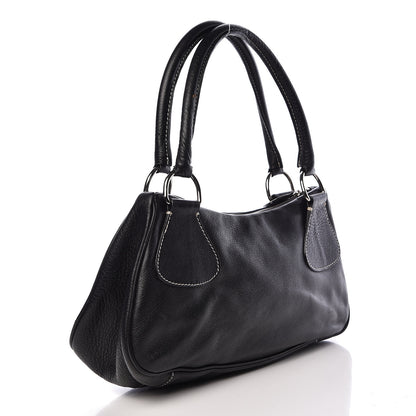Prada Vitello Daino Box Shoulder Bag Black 3 of 16