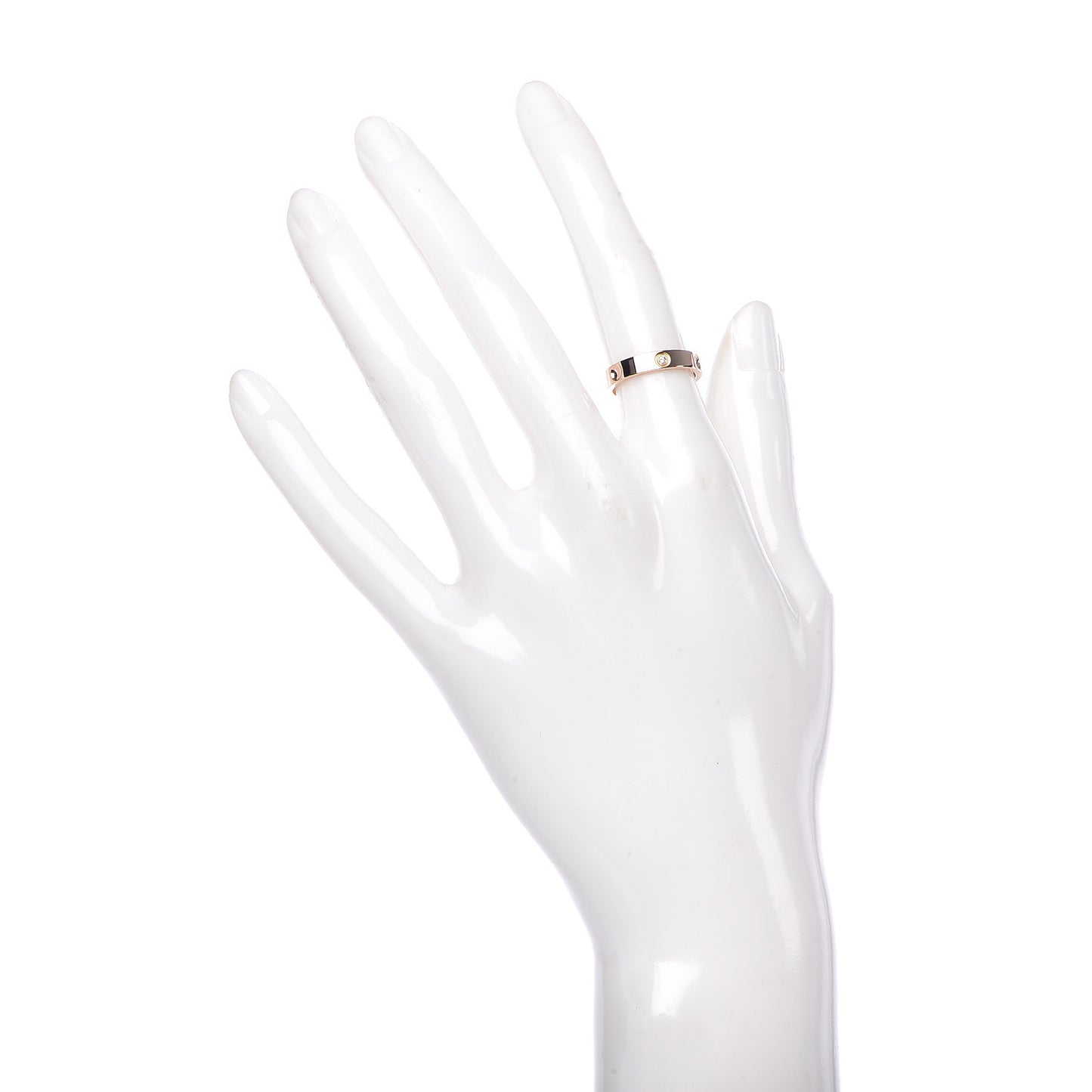 18K Pink Gold Diamond Empreinte Band Ring 48 4.5