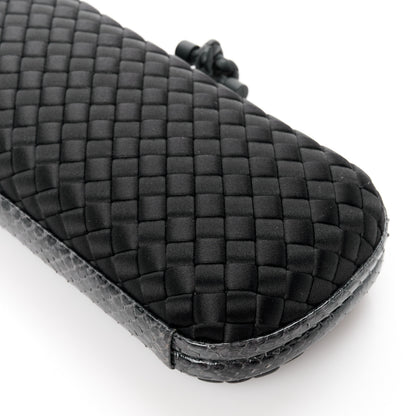 Bottega Veneta Satin Ayers Intreccio Impero Stretch Knot Clutch Black 9 of 9