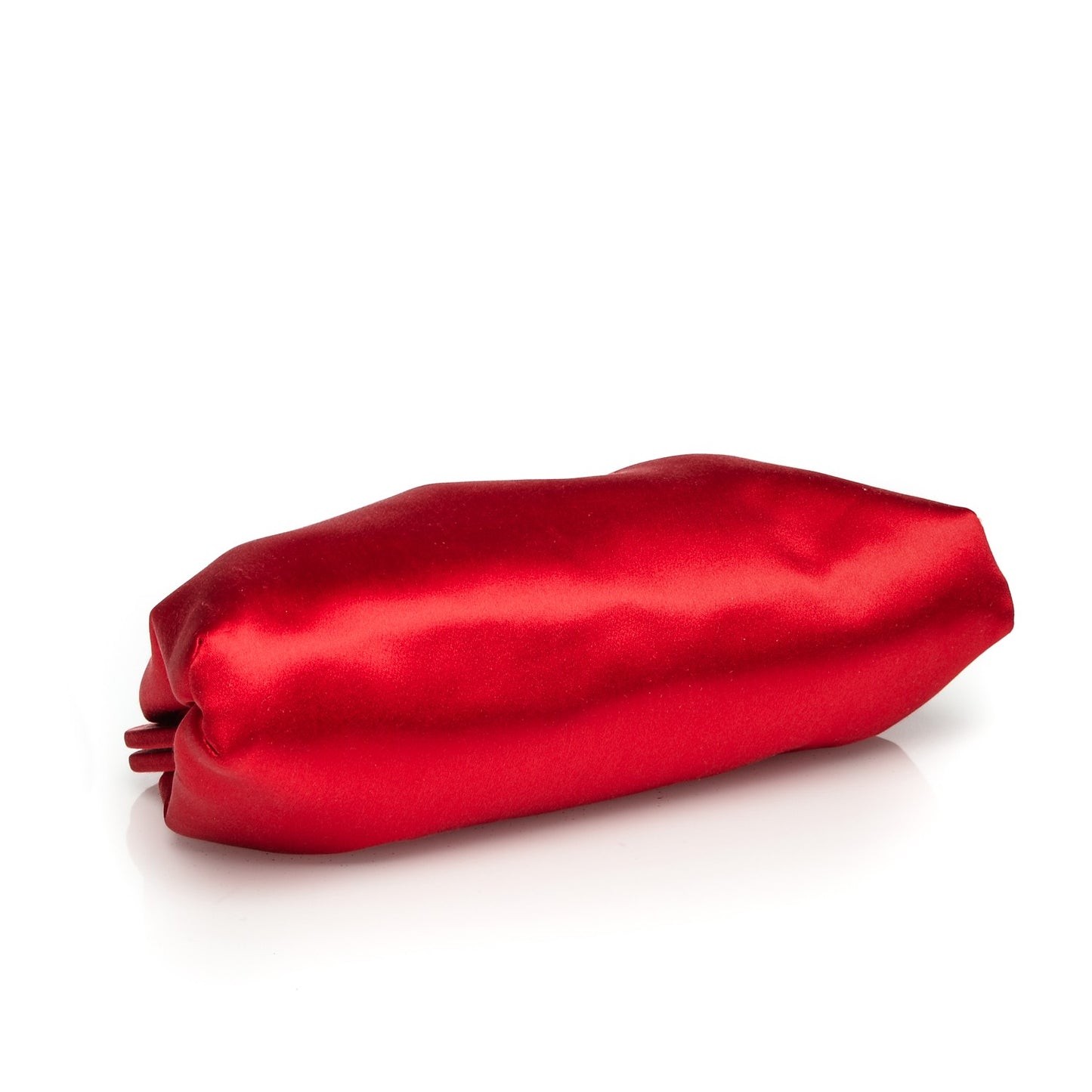 Satin Crystal Bow Frame Evening Bag Red