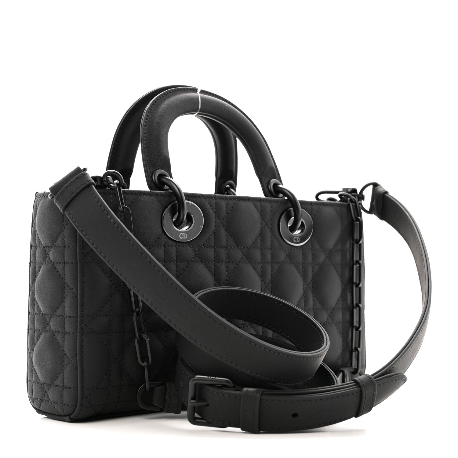Christian Dior Ultra Matte Calfskin Cannage Medium Lady D-Joy Black 3 of 10