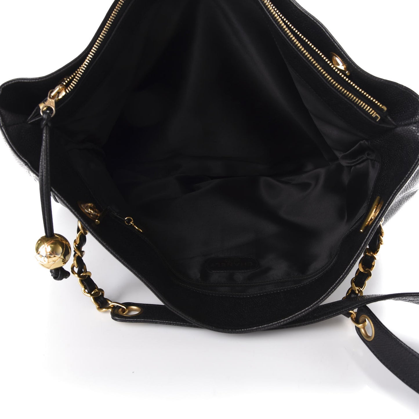 Caviar Large CC Shoulder Bag Black