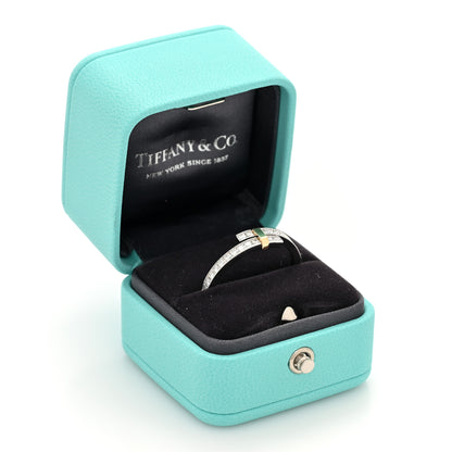 Tiffany 18K Yellow Gold Platinum Diamond Edge Bypass Ring 67 11.75 5 of 5