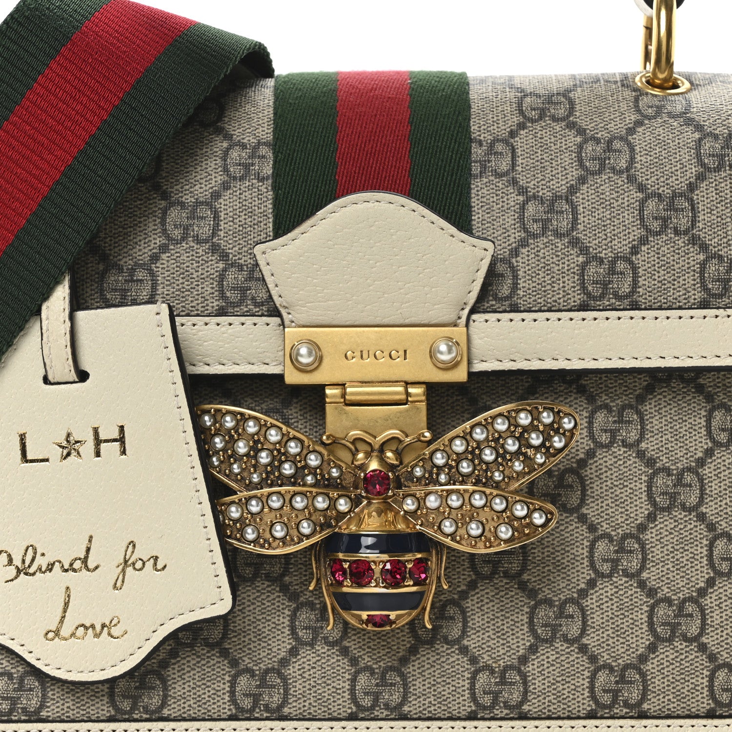 Gucci GG Supreme Monogram Small Queen Margaret Top Handle Bag White 8 of 10