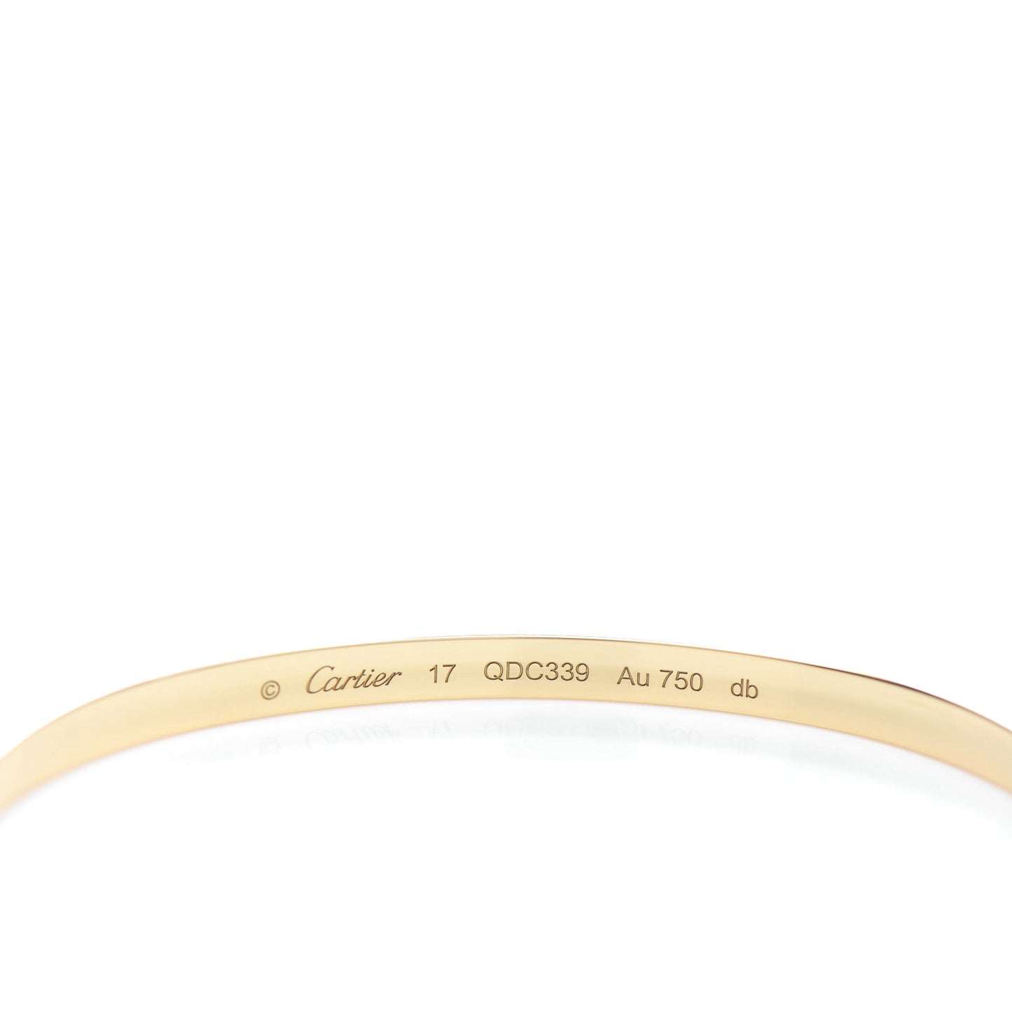 18K Yellow Gold Small LOVE Bracelet 17