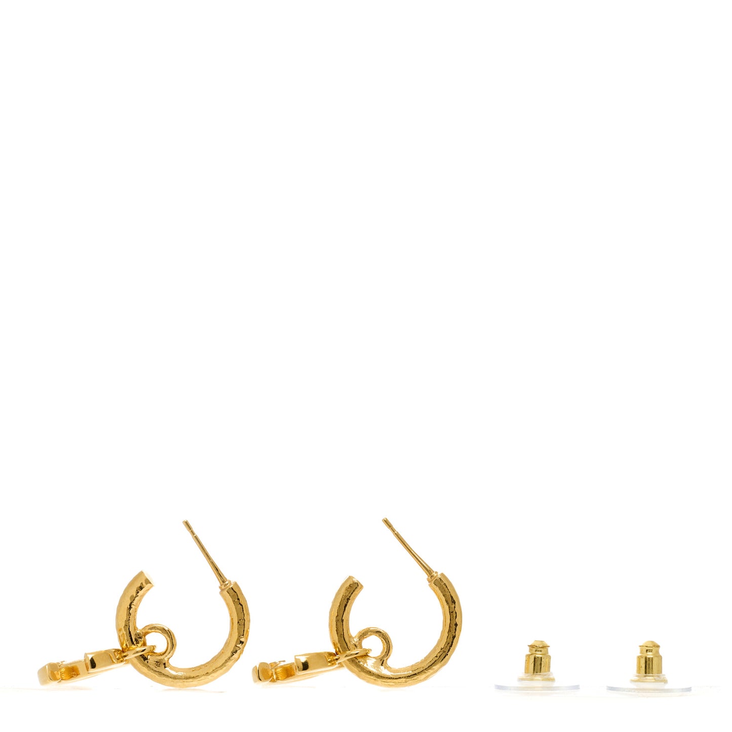 CC Hoop Drop Earrings Gold