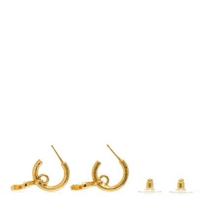 Chanel CC Hoop Drop Earrings Gold 4 of 5