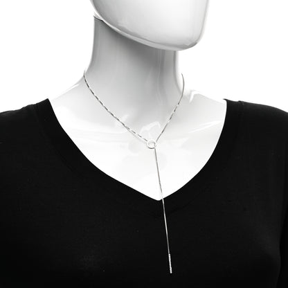 Gucci 18K White Gold Diamond Link to Love Lariat Necklace 2 of 4