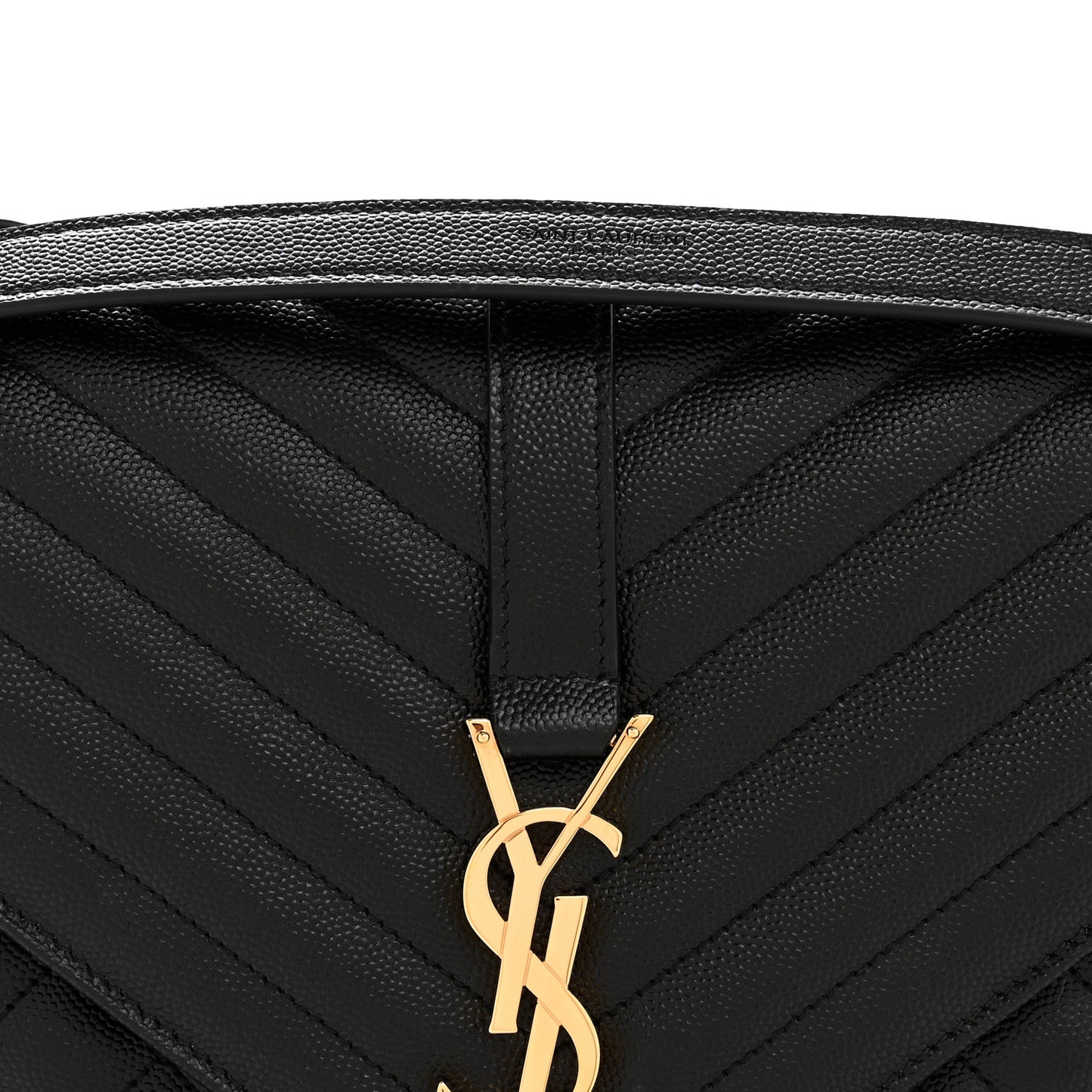 Grain De Poudre Textured Mixed Matelasse Large Triquilt Monogram Satchel Black