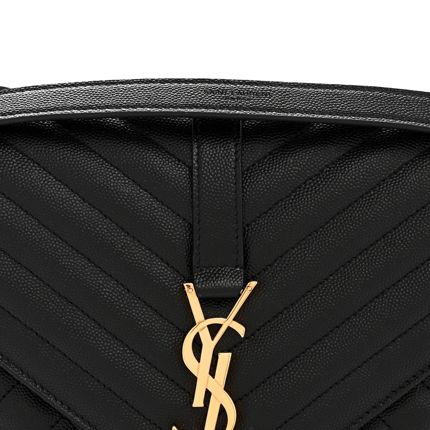 Saint Laurent Grain De Poudre Textured Mixed Matelasse Large Triquilt Monogram Satchel Black 8 of 11