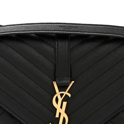 Saint Laurent Grain De Poudre Textured Mixed Matelasse Large Triquilt Monogram Satchel Black 8 of 11