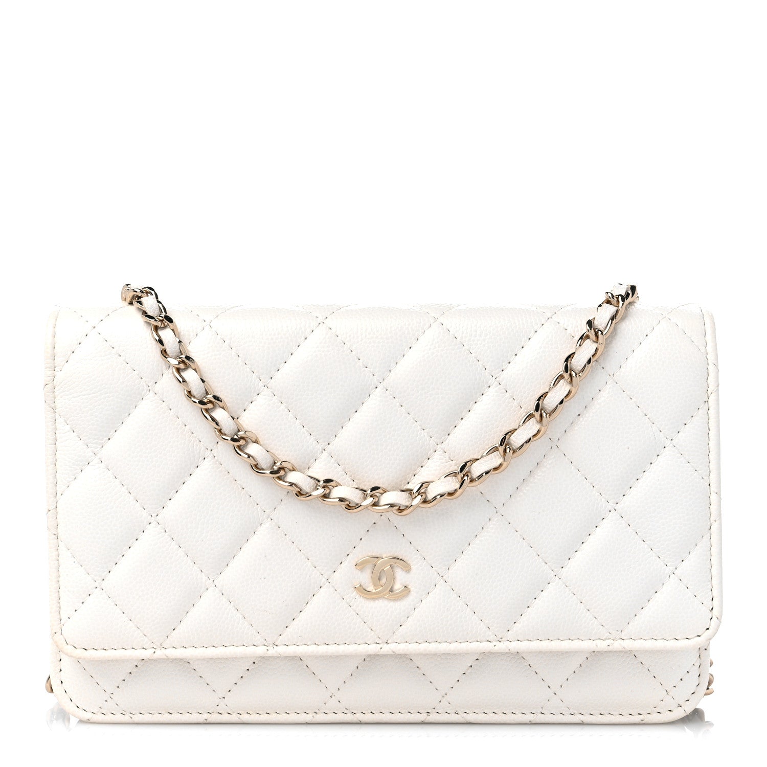 Chanel Caviar Quilted Wallet On Chain WOC White 1 of 10