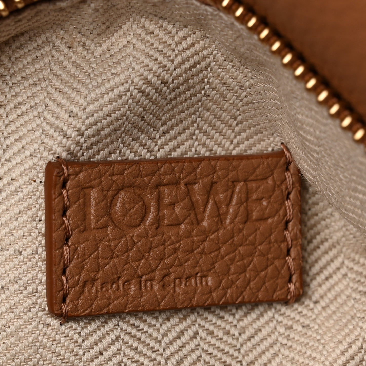 Grained Calfskin Small Puzzle Edge Bag Toffee